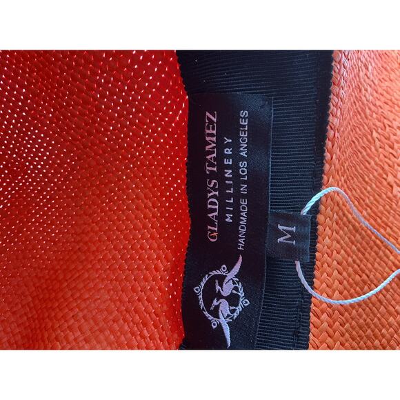 Gladys Tamez 'Millinery' Orange Poly Bucket Hat Size M - Picture 5 of 5